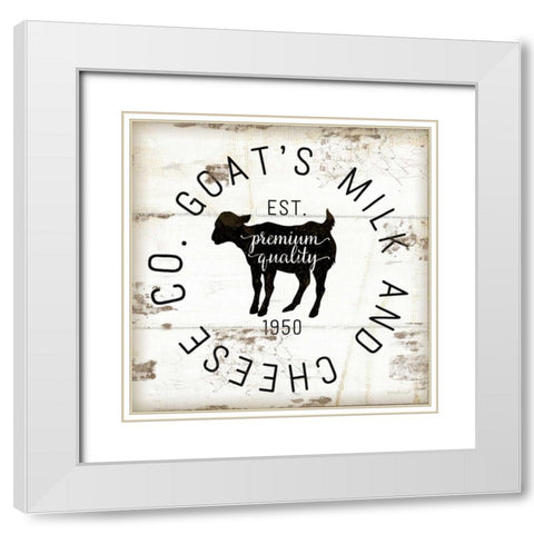 Goats Milk and Cheese Co. White Modern Wood Framed Art Print with Double Matting by Pugh, Jennifer