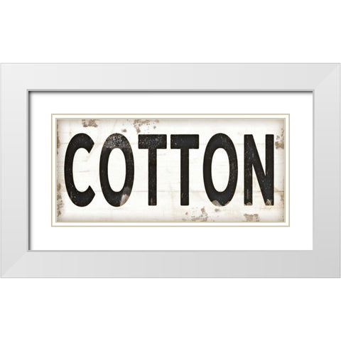 Cotton White Modern Wood Framed Art Print with Double Matting by Pugh, Jennifer