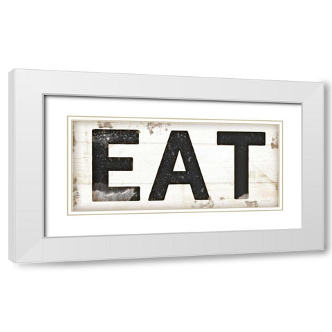 Eat White Modern Wood Framed Art Print with Double Matting by Pugh, Jennifer