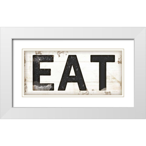 Eat White Modern Wood Framed Art Print with Double Matting by Pugh, Jennifer