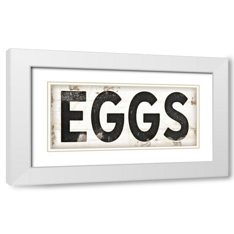 Eggs White Modern Wood Framed Art Print with Double Matting by Pugh, Jennifer