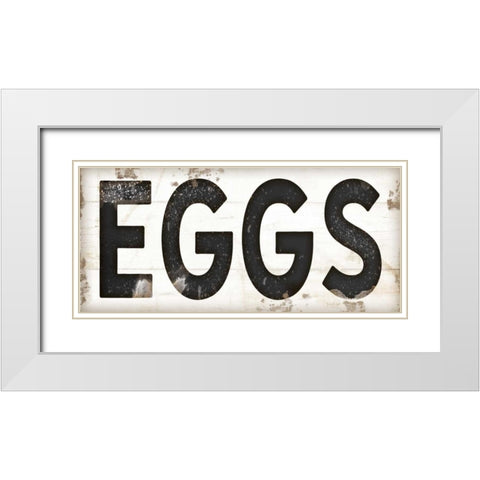 Eggs White Modern Wood Framed Art Print with Double Matting by Pugh, Jennifer