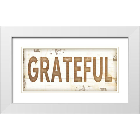 Grateful White Modern Wood Framed Art Print with Double Matting by Pugh, Jennifer