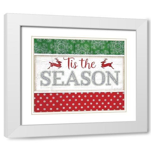 Tis the Season White Modern Wood Framed Art Print with Double Matting by Pugh, Jennifer