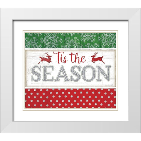 Tis the Season White Modern Wood Framed Art Print with Double Matting by Pugh, Jennifer