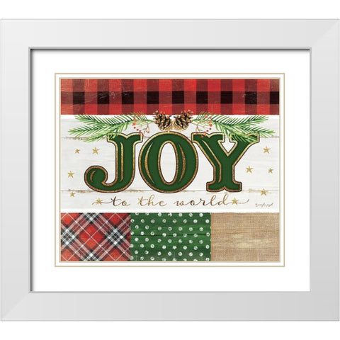 Joy Plaid White Modern Wood Framed Art Print with Double Matting by Pugh, Jennifer