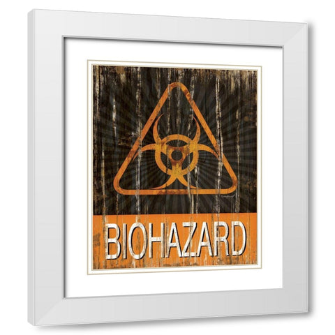 Biohazard White Modern Wood Framed Art Print with Double Matting by Pugh, Jennifer