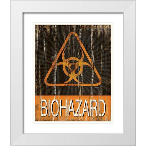 Biohazard White Modern Wood Framed Art Print with Double Matting by Pugh, Jennifer