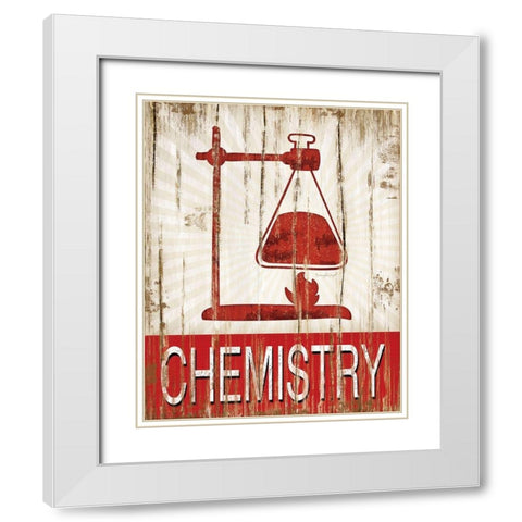 Chemistry White Modern Wood Framed Art Print with Double Matting by Pugh, Jennifer