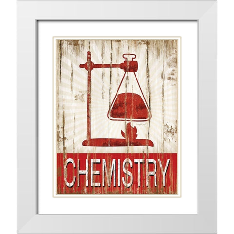 Chemistry White Modern Wood Framed Art Print with Double Matting by Pugh, Jennifer