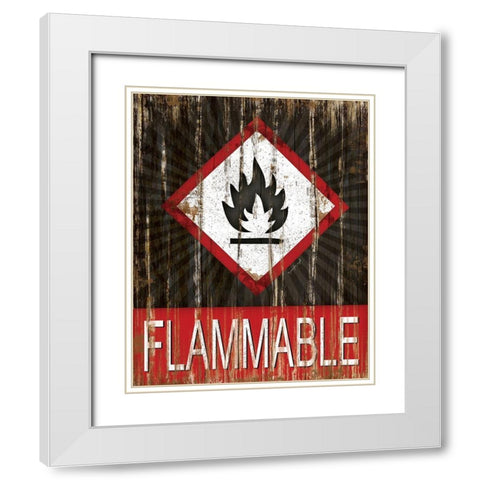 Flammable White Modern Wood Framed Art Print with Double Matting by Pugh, Jennifer