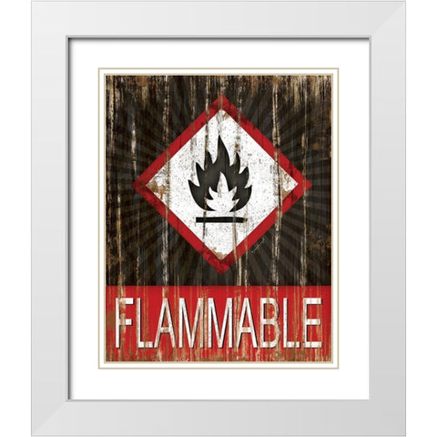 Flammable White Modern Wood Framed Art Print with Double Matting by Pugh, Jennifer