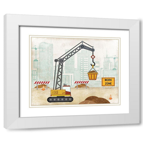 Crane White Modern Wood Framed Art Print with Double Matting by Pugh, Jennifer