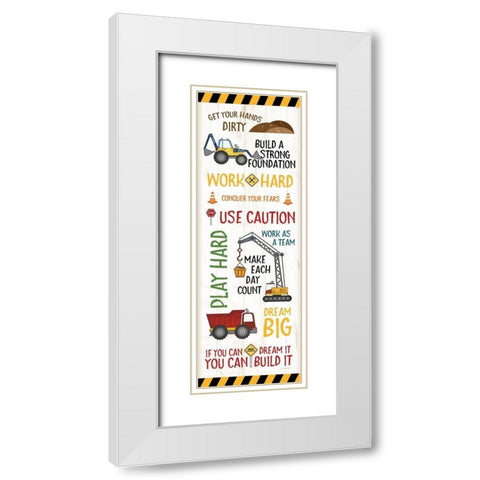 Construction Sign White Modern Wood Framed Art Print with Double Matting by Pugh, Jennifer