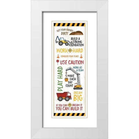 Construction Sign White Modern Wood Framed Art Print with Double Matting by Pugh, Jennifer