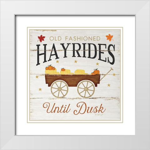 Hayrides White Modern Wood Framed Art Print with Double Matting by Pugh, Jennifer