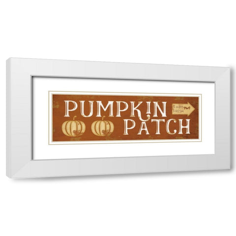 Pumpkin Patch White Modern Wood Framed Art Print with Double Matting by Pugh, Jennifer