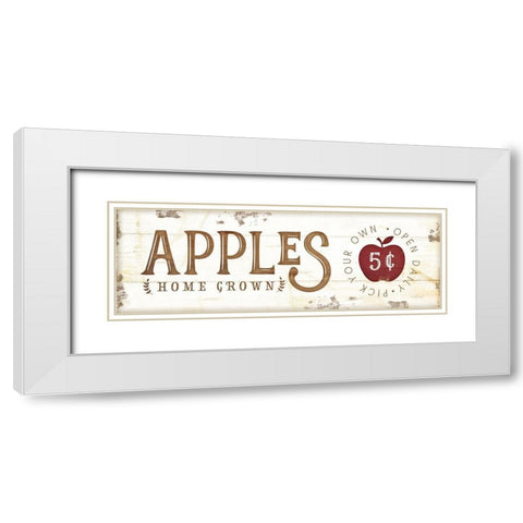 Farmhouse Apples White Modern Wood Framed Art Print with Double Matting by Pugh, Jennifer