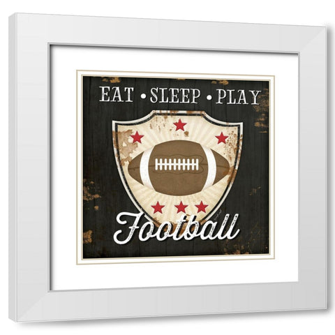 Football I White Modern Wood Framed Art Print with Double Matting by Pugh, Jennifer