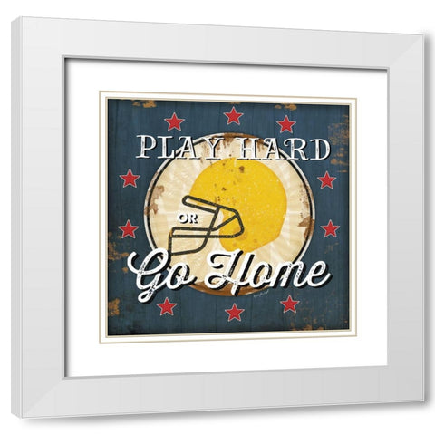 Football II White Modern Wood Framed Art Print with Double Matting by Pugh, Jennifer