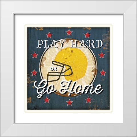 Football II White Modern Wood Framed Art Print with Double Matting by Pugh, Jennifer