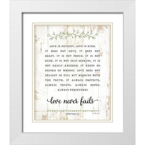 Love Is Patient White Modern Wood Framed Art Print with Double Matting by Pugh, Jennifer