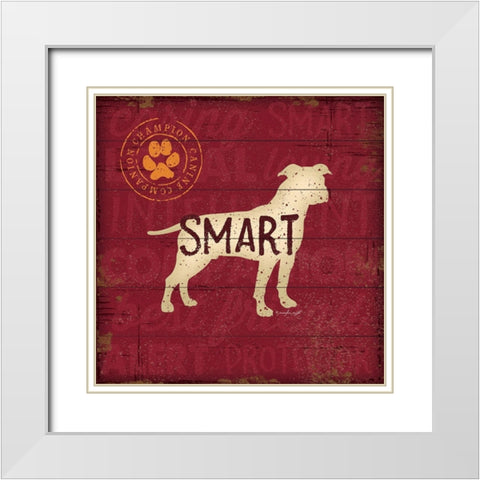 Smart Dog White Modern Wood Framed Art Print with Double Matting by Pugh, Jennifer