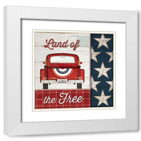 Land of the Free White Modern Wood Framed Art Print with Double Matting by Pugh, Jennifer