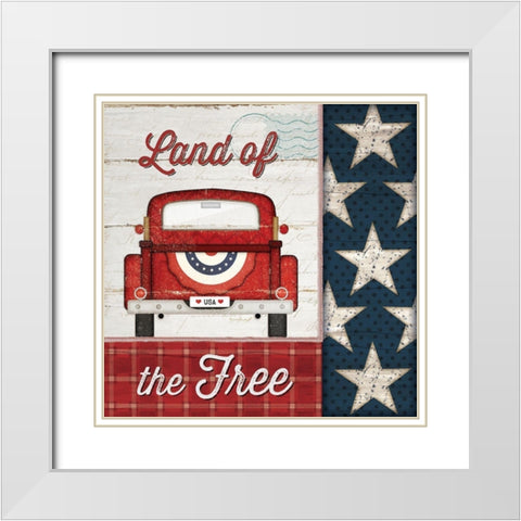 Land of the Free White Modern Wood Framed Art Print with Double Matting by Pugh, Jennifer