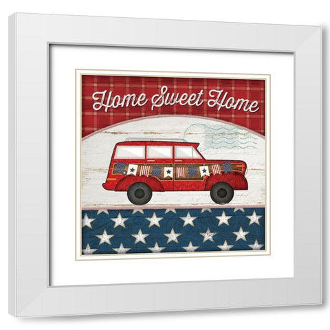 Home Sweet Home White Modern Wood Framed Art Print with Double Matting by Pugh, Jennifer