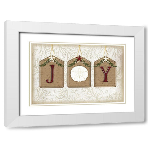 Coastal Christmas Joy White Modern Wood Framed Art Print with Double Matting by Pugh, Jennifer