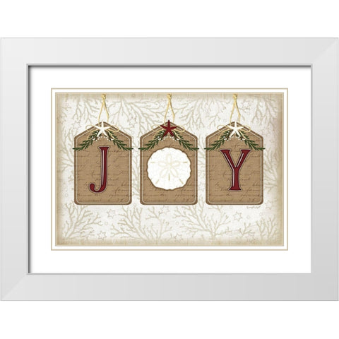 Coastal Christmas Joy White Modern Wood Framed Art Print with Double Matting by Pugh, Jennifer