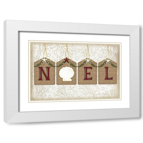 Coastal Christmas Noel White Modern Wood Framed Art Print with Double Matting by Pugh, Jennifer