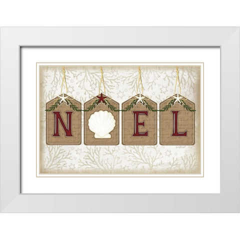 Coastal Christmas Noel White Modern Wood Framed Art Print with Double Matting by Pugh, Jennifer