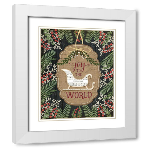 Joy to the World White Modern Wood Framed Art Print with Double Matting by Pugh, Jennifer