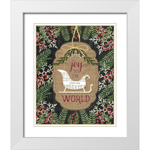 Joy to the World White Modern Wood Framed Art Print with Double Matting by Pugh, Jennifer