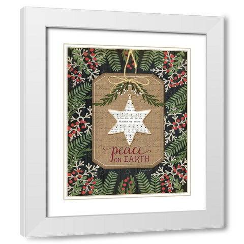 Peace on Earth White Modern Wood Framed Art Print with Double Matting by Pugh, Jennifer