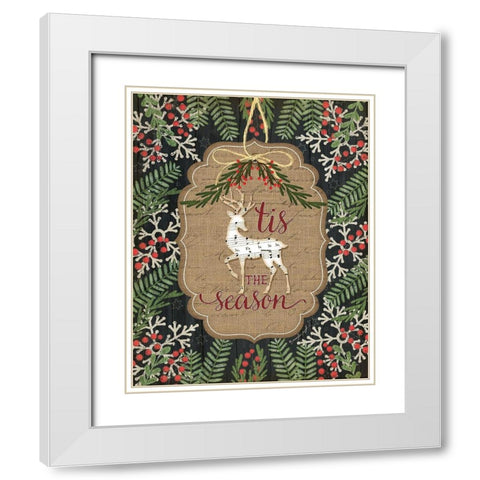 Tis the Season White Modern Wood Framed Art Print with Double Matting by Pugh, Jennifer