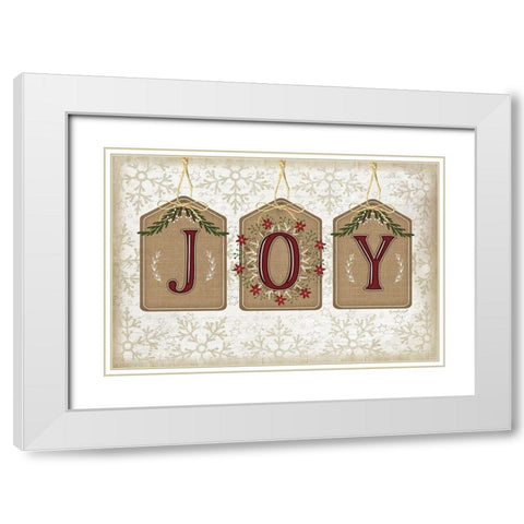 Joy White Modern Wood Framed Art Print with Double Matting by Pugh, Jennifer