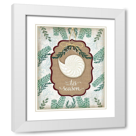 Coastal Christmas IV White Modern Wood Framed Art Print with Double Matting by Pugh, Jennifer