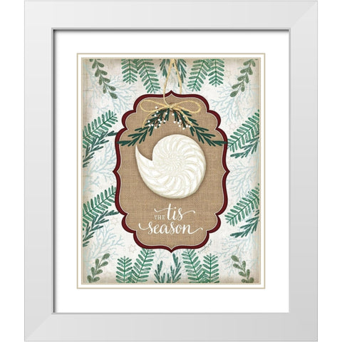 Coastal Christmas IV White Modern Wood Framed Art Print with Double Matting by Pugh, Jennifer