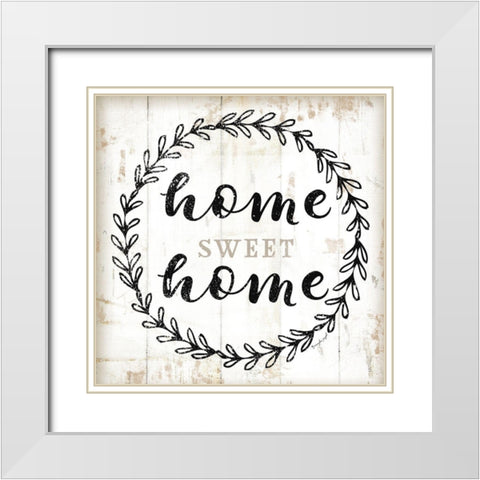 Home Sweet Home White Modern Wood Framed Art Print with Double Matting by Pugh, Jennifer