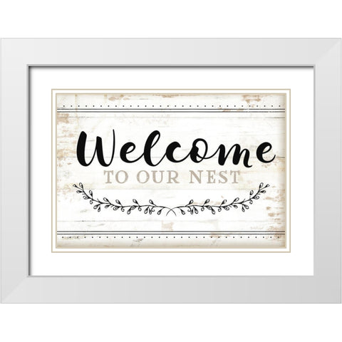 Welcome to Our Nest White Modern Wood Framed Art Print with Double Matting by Pugh, Jennifer