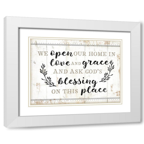 We Open Our Homes White Modern Wood Framed Art Print with Double Matting by Pugh, Jennifer