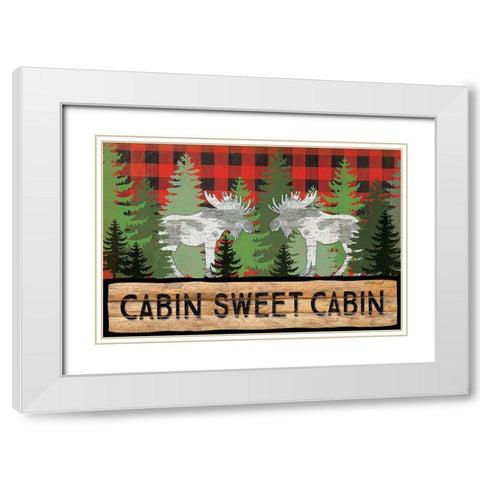 Cabin Sweet Cabin White Modern Wood Framed Art Print with Double Matting by Pugh, Jennifer