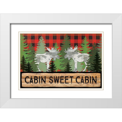 Cabin Sweet Cabin White Modern Wood Framed Art Print with Double Matting by Pugh, Jennifer