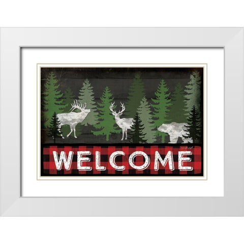 Welcome White Modern Wood Framed Art Print with Double Matting by Pugh, Jennifer