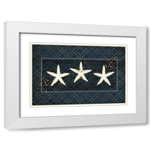 Starfish White Modern Wood Framed Art Print with Double Matting by Pugh, Jennifer