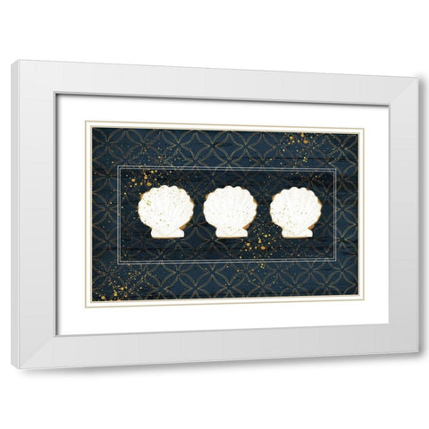 Shells White Modern Wood Framed Art Print with Double Matting by Pugh, Jennifer