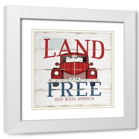 Land of the Free White Modern Wood Framed Art Print with Double Matting by Pugh, Jennifer